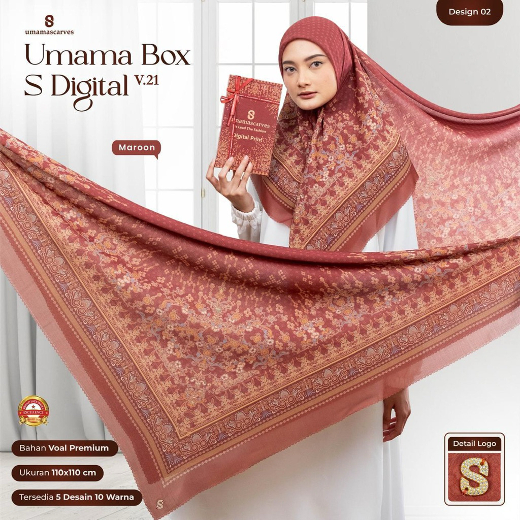 LINS - Jilbab Umama box logo S manik manik