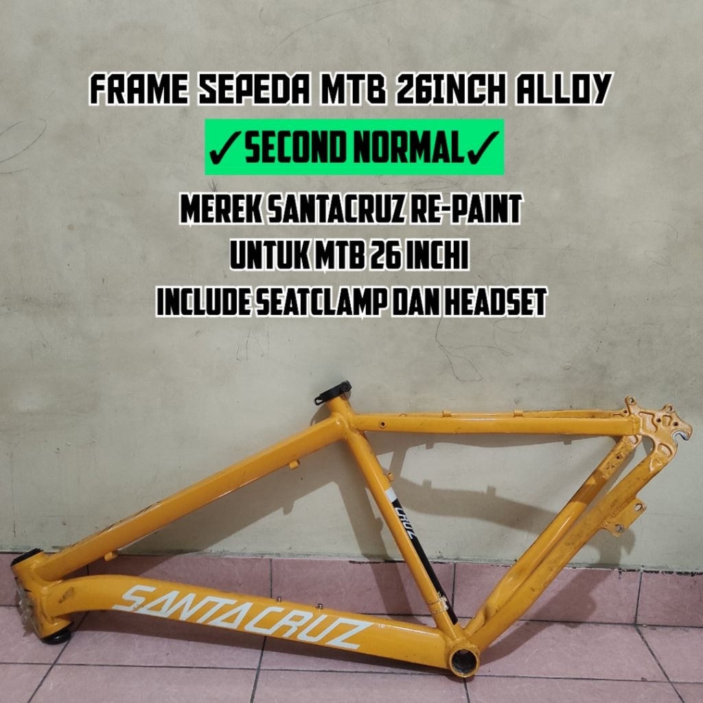 Frame/Kerangka Sepeda MTB Merek SANTACRUZ RE-PAINT 26Inch Alloy (SECOND)