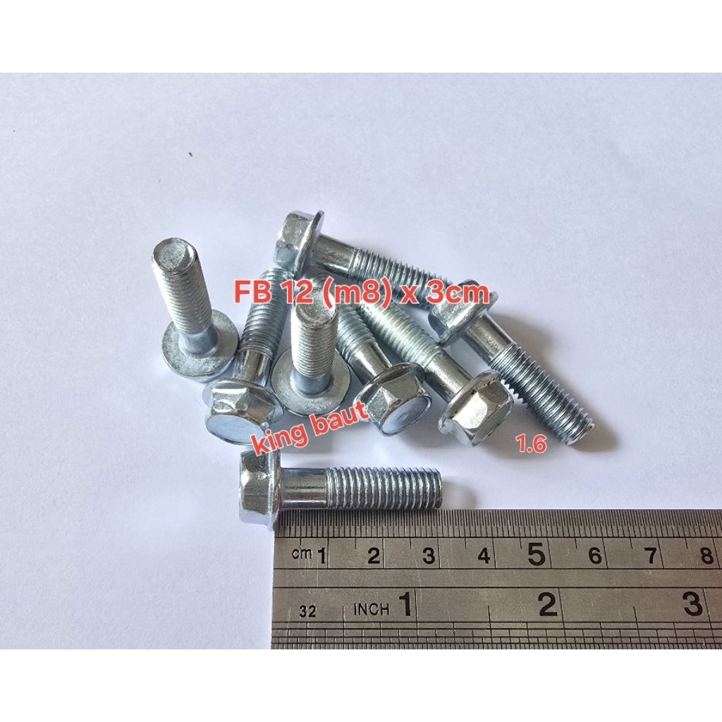 Baut Topi 12 (m8) x 3cm  Flange Bolt