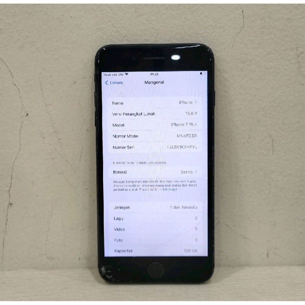 (HFYL-83) IPHONE 7 PLUS RAM 128GB (INTER) 2J/A, BATANGAN NO CHARGER