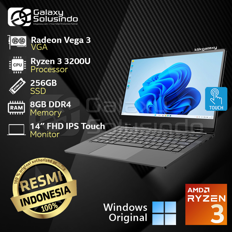 ADVAN 360 GO - Ryzen 3 3200U 256GB SSD 8GB RAM Touchscreen Notebook Laptop - CG