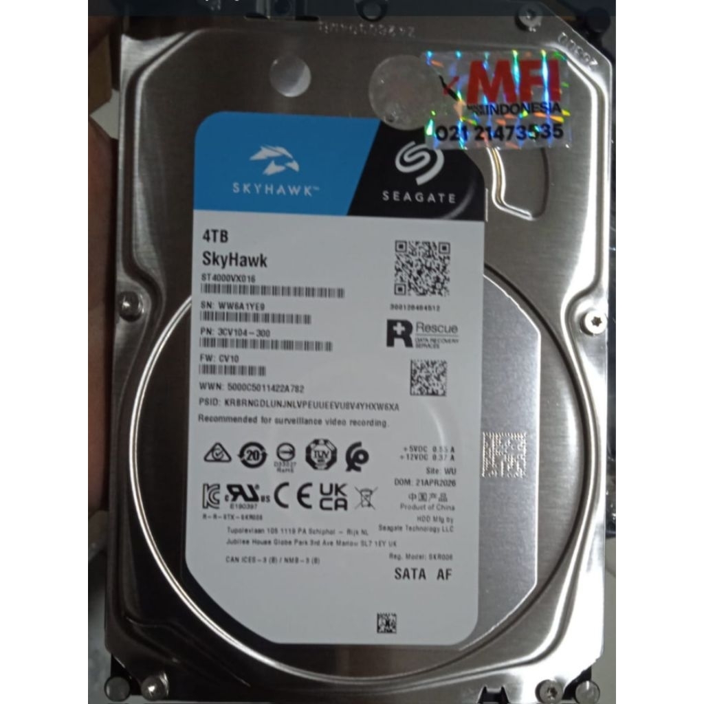 HDD Khusus CCTV Harddisk 4 TB Hard disk Seagate 4TB CCTV skyhawk