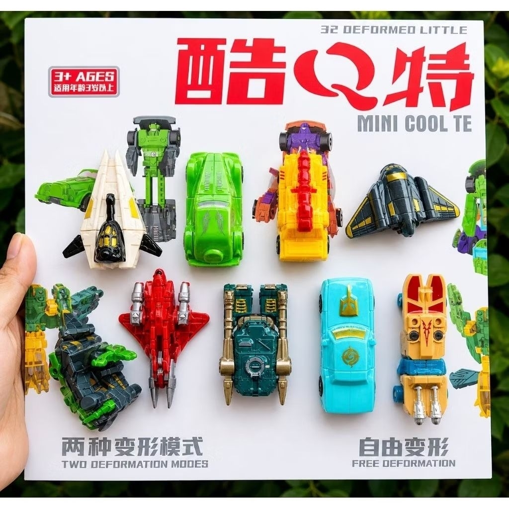 8pcs / mainan robot kecil / deformasi / transformer / mainan transformasi / edukasi berubah bentuk
