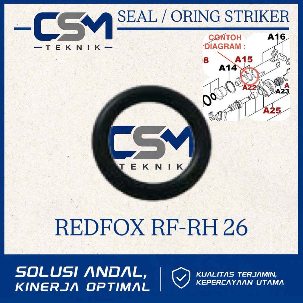 O RING STRIKER ROTARY HAMMER REDFOX RF-RH 26 SEAL PISTON BOR BOBOK REDFOX RF RH 26