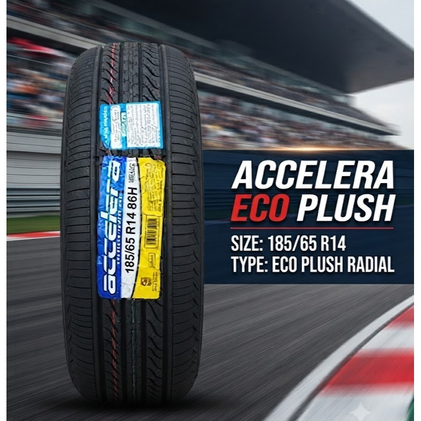 BAN STANDAR MOBIL,SIGRA, AGYA RING 14 UKURAN 185 65 R14 ACCELERA ECO PLUS PRODUKSI TAHUN TERBARU