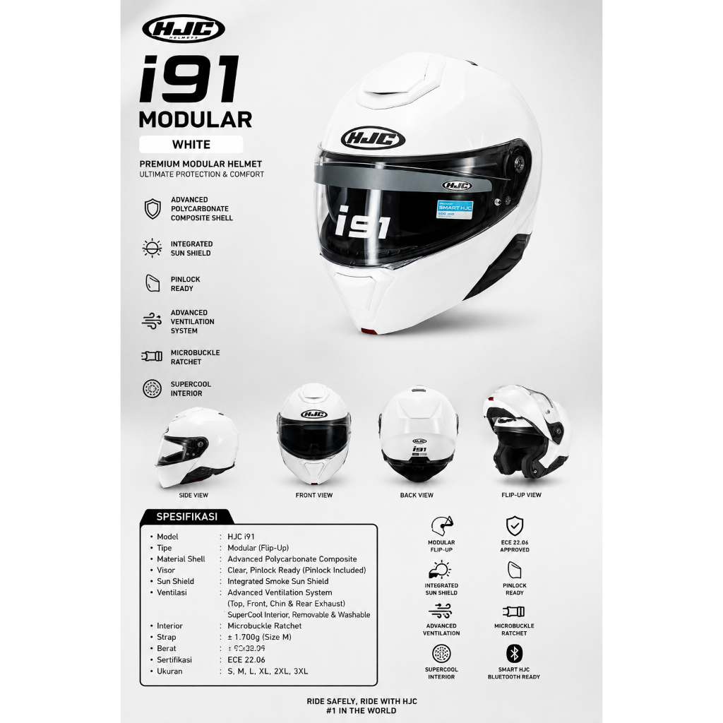 HELM HJC i91 WHITE - MODULAR