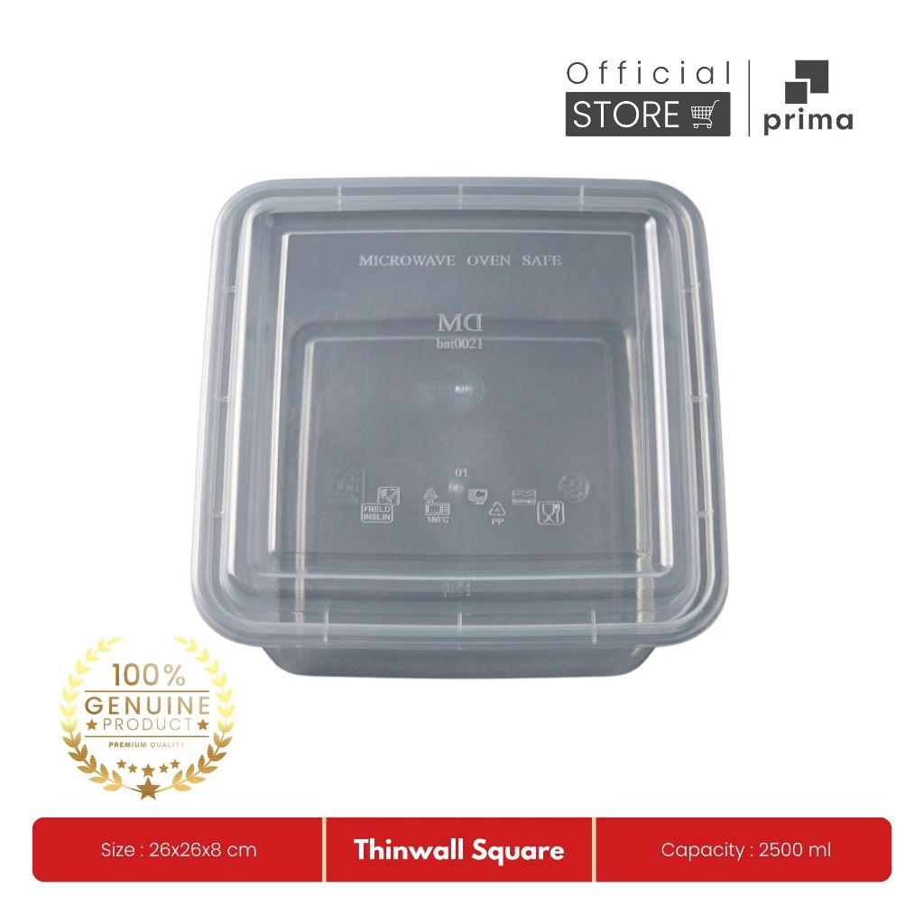 Kotak Thinwall DM 2500 ml Square - Thinwall SQ - Food Container