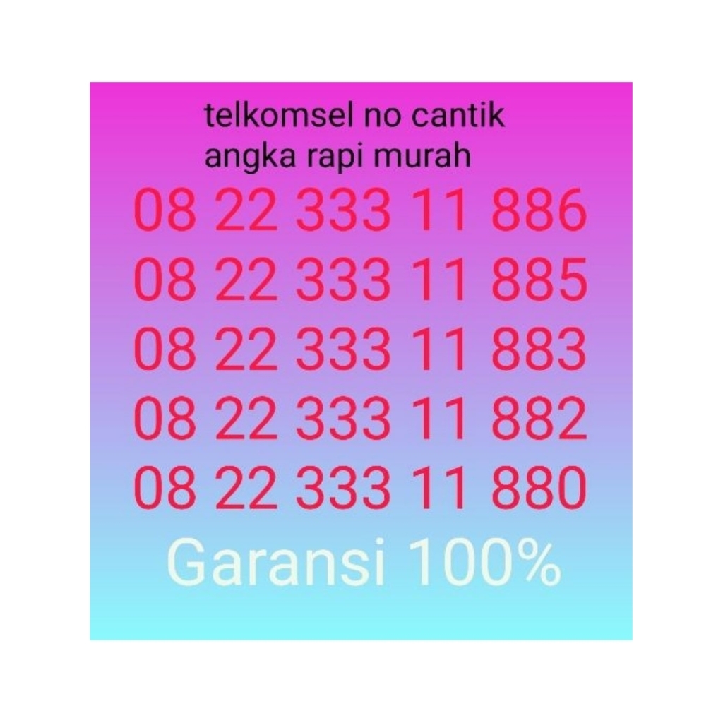 telkomsel nomor Cantik Rapi pulsanya 2k murah