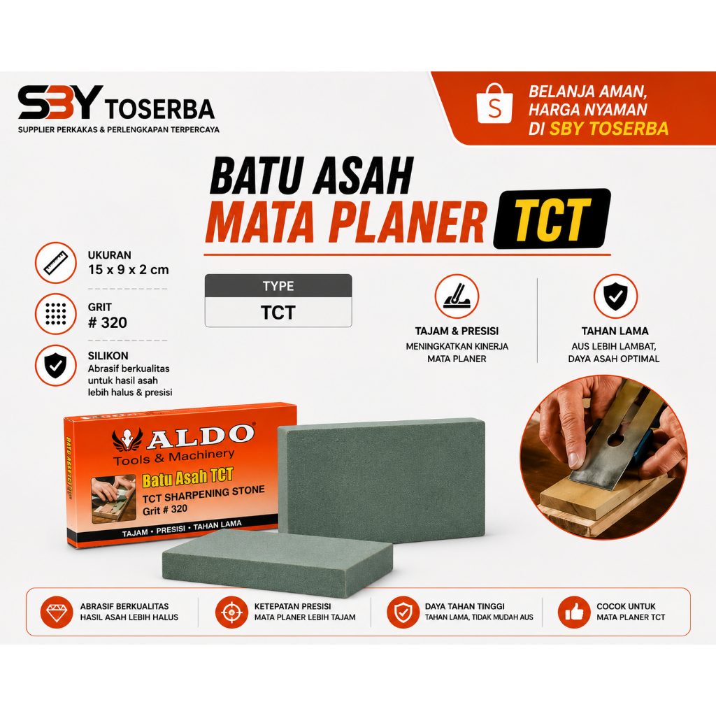 Batu Asah Mata Planer TCT ALDO / Batu Gosok / Batu Asah Pisau