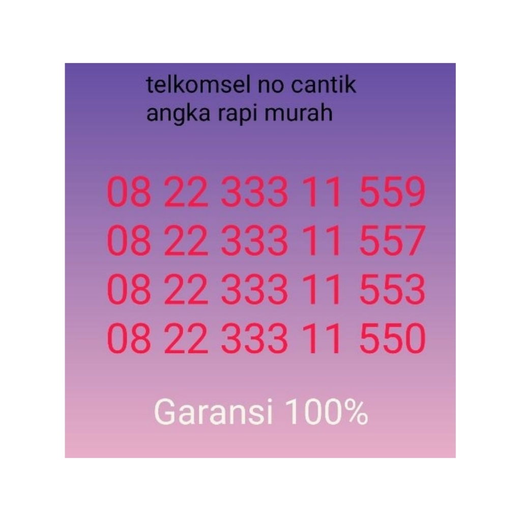Telkomsel nomor cantik angka rapi pulsanya 2k