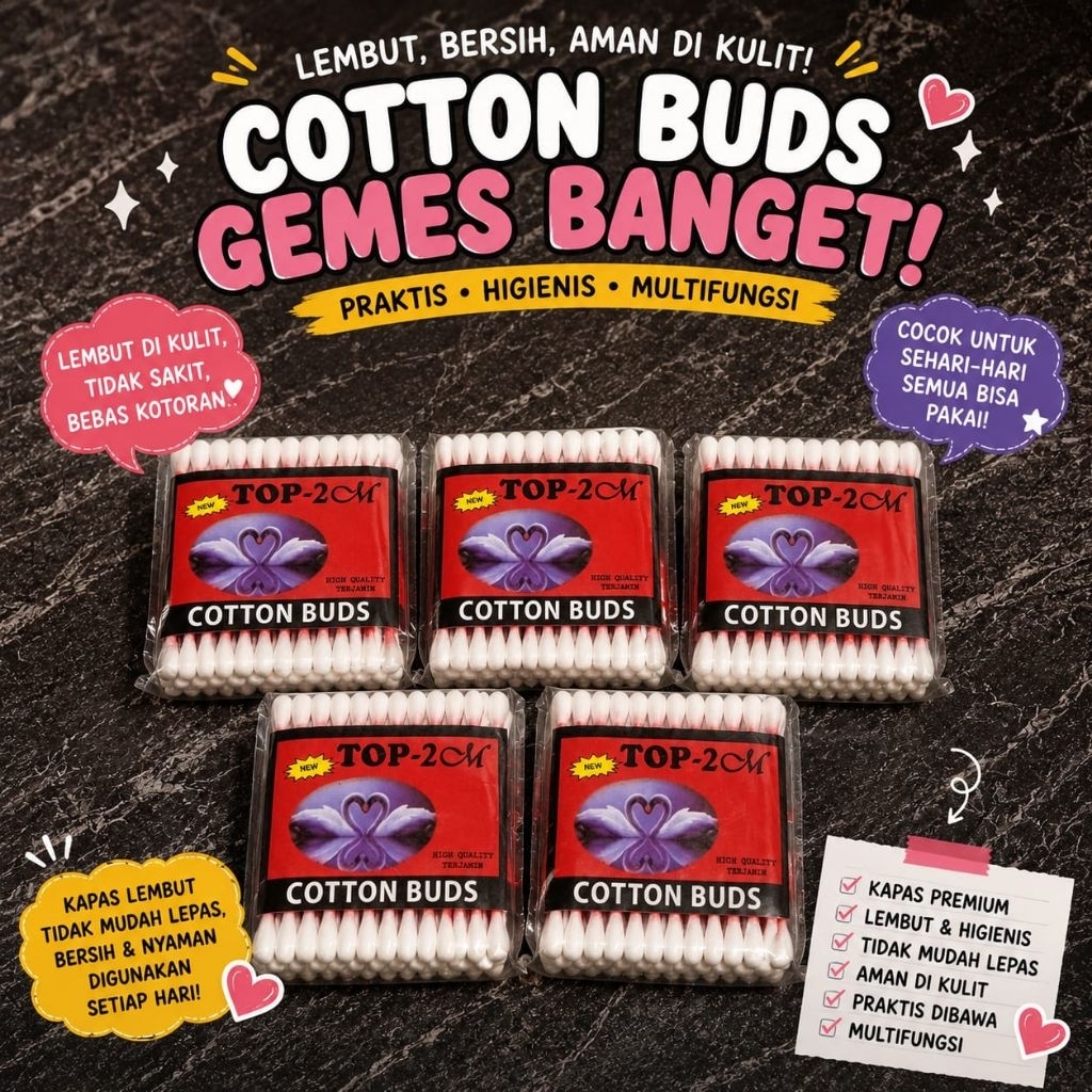 COTTON BUD//COTTON BUD KAPAS//COTTON BUD BAYI & DEWASA//COTTON SWAB//PENYEKA TELINGA//KAPAS COTTON B