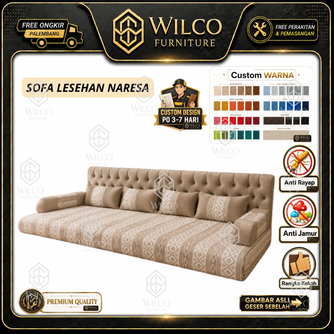 Sofa Tamu Lesehan Naresa | Sofa Tamu Custom Bahan Katun