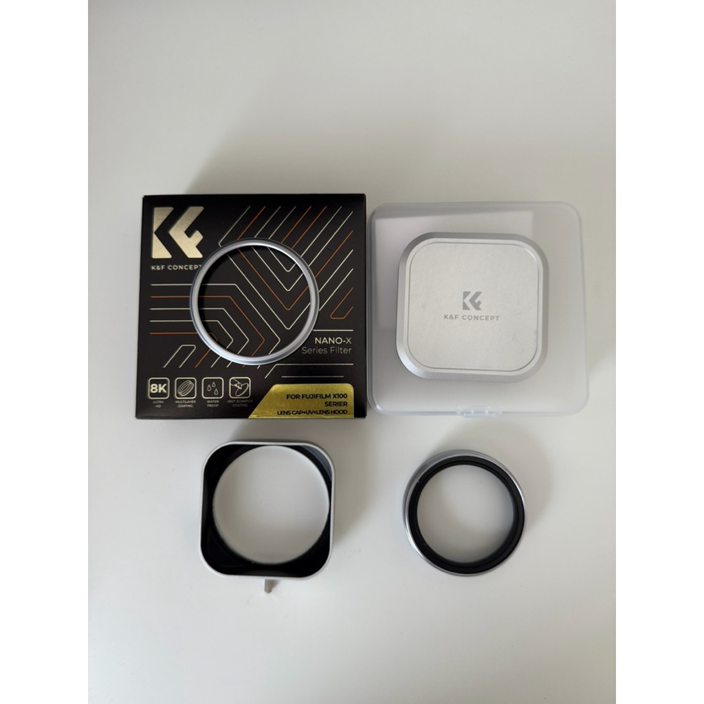 K&f concept uv filter lens hood and lens caps untuk fujifilm X100/X100F/X100S/X100T/X100V/X100VI