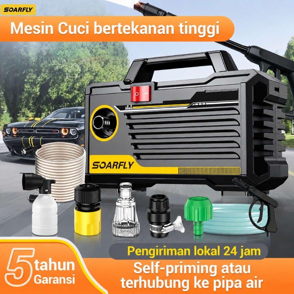 SOARFLY 680W mesin cuci mobil tekanan tinggi & Jet Cleaner High Pressure Washer Alat steam(Tidak Ber