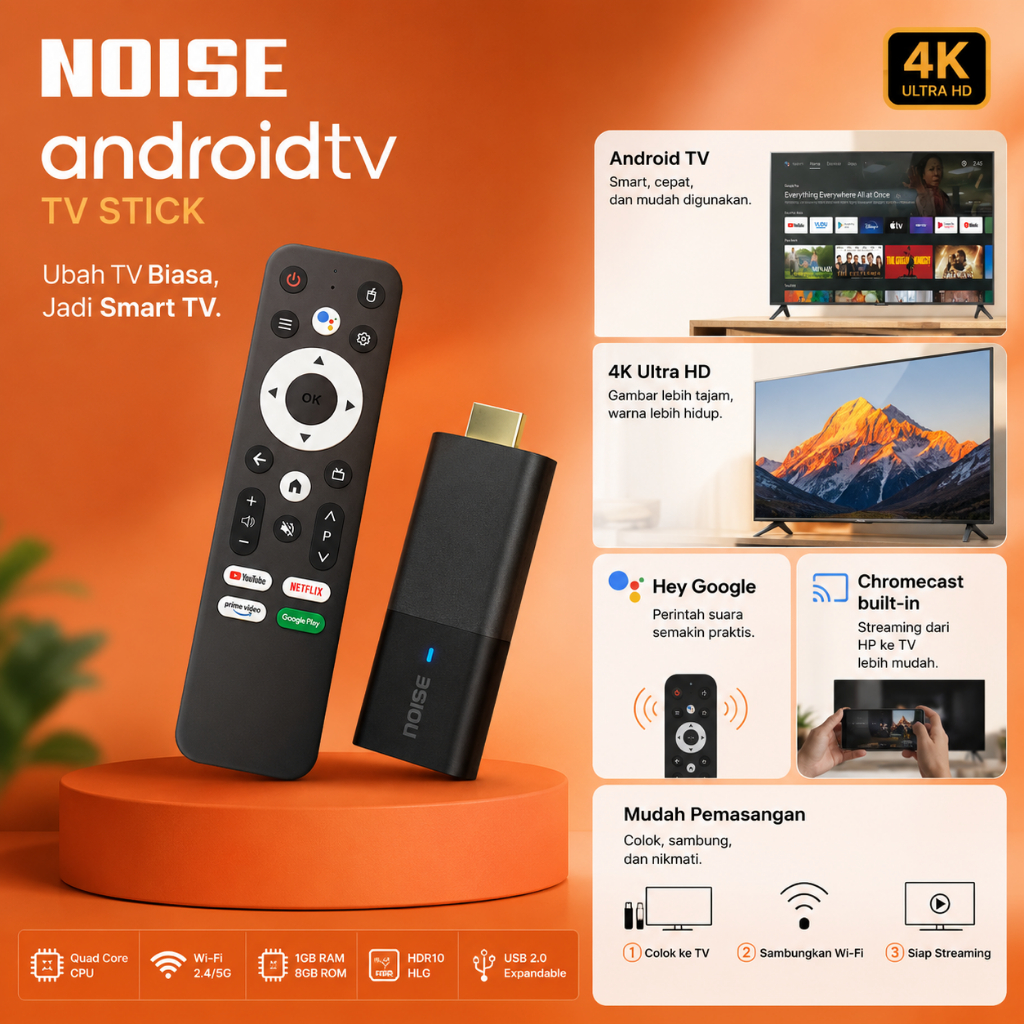 NOISE ANDROID TV STICK - STB DIGITAL