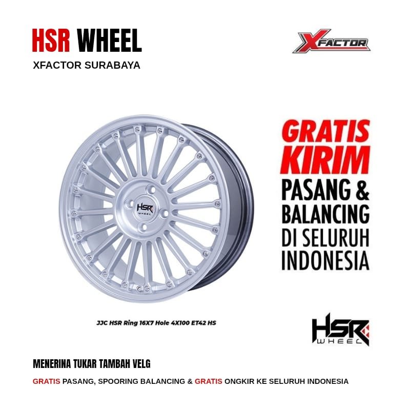 VELG MOBIL R16 HSR JJC HSR R16X7 4X100 ET42 HS 4 PCS VELG