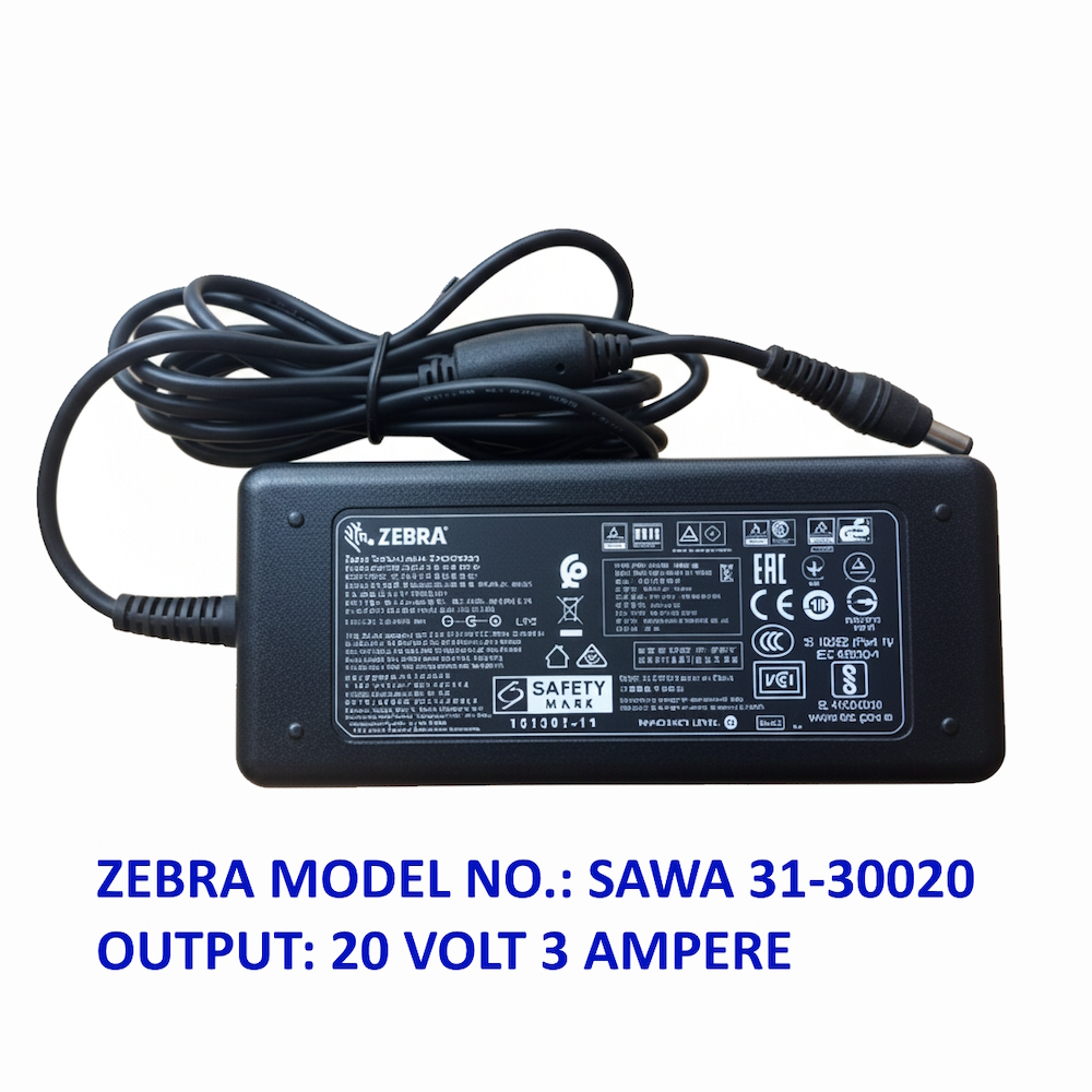 Adaptor Printer Barcode Zebra SAWA 31-030020 66-30020 20V 3A 60 Watt