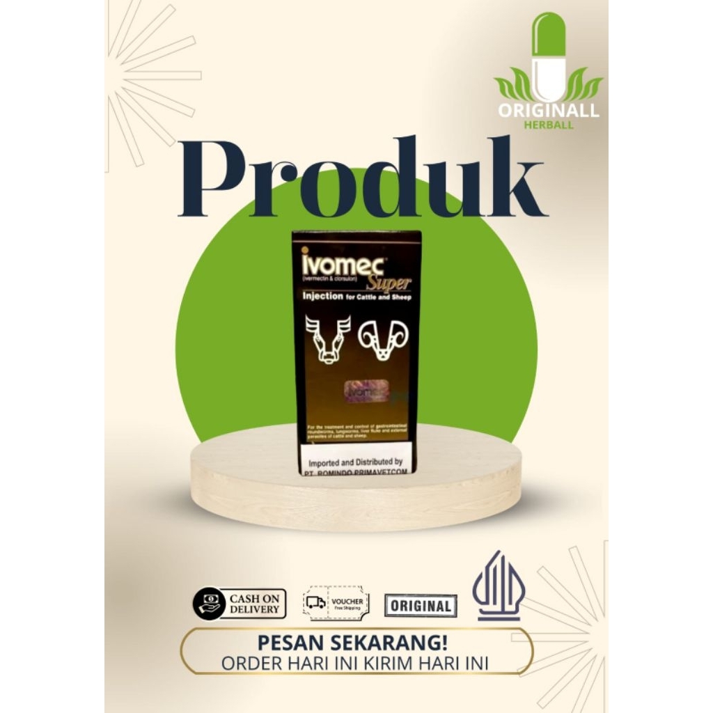 Ivomec Super obat antiparasit spektrum luas untuk hewan (ternak dan peliharaan) yang mengandung Iver