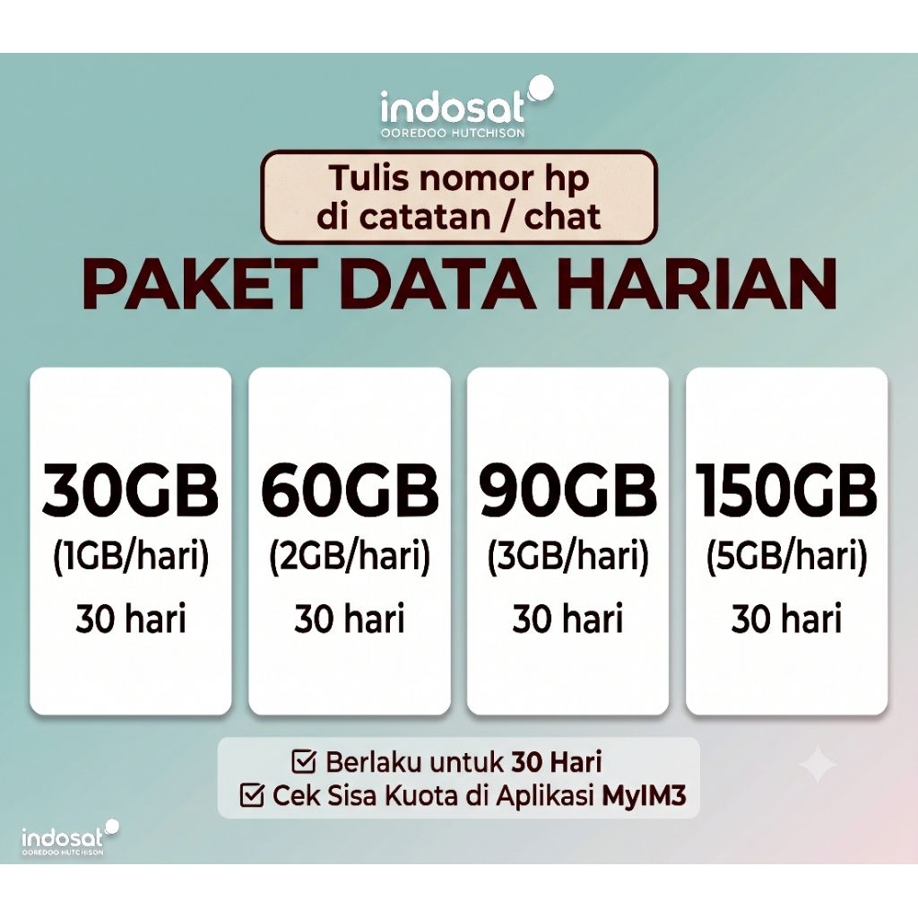 PROMO PAKET DATA / KUOTA INDOSAT HARIAN | BULANAN MURAH
