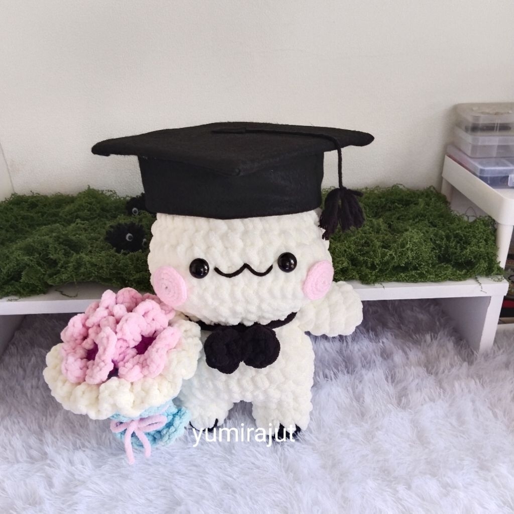 Boneka wisuda Bubu rajut lucu hadiah gift wisuda buket