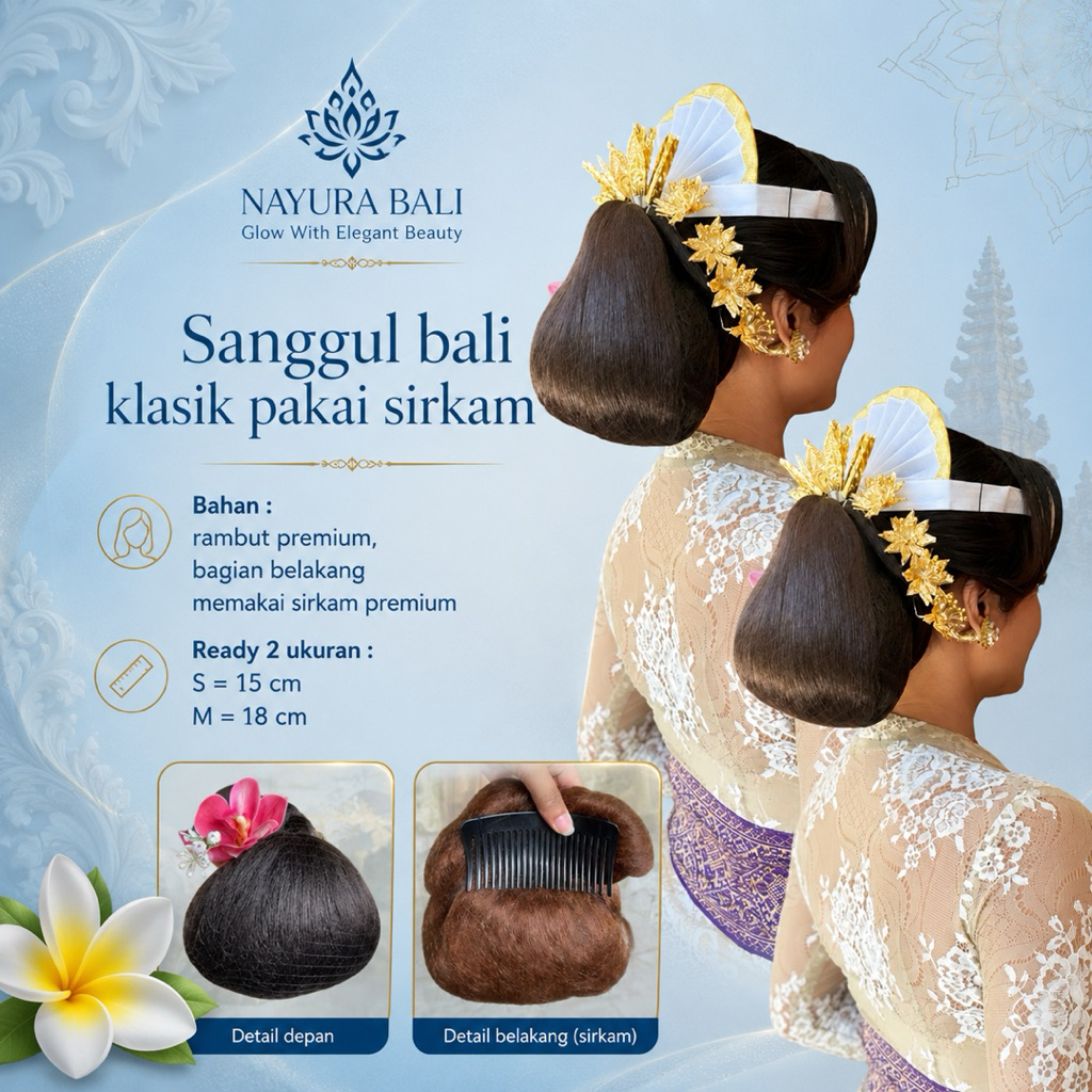 NAYURA BALI / Sanggul Bali Pakai Sirkam /Sanggul Bali Sirkam/Sanggul Klasik/Sanggul Bali/Sanggul Mod