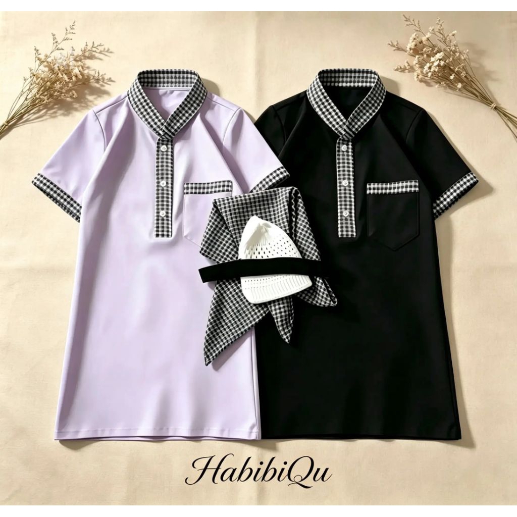 Set Gamis Koko Bayi Laki-Laki Usia 0-2 Tahun Lengkap Peci Sorban dan Igal Bahan Katun Mikro