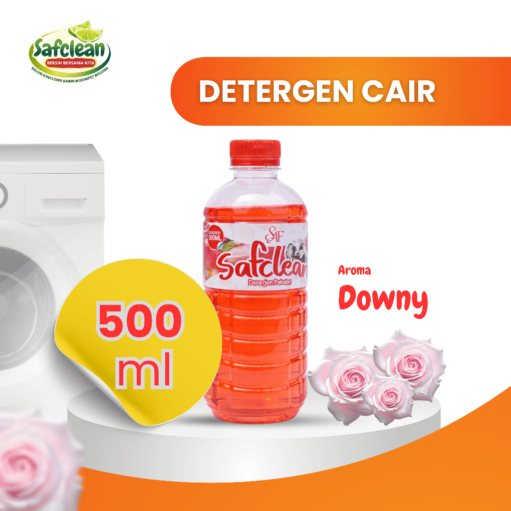 SafClean Deterjen Cair Aroma Downy 500ml | 1 Botol
