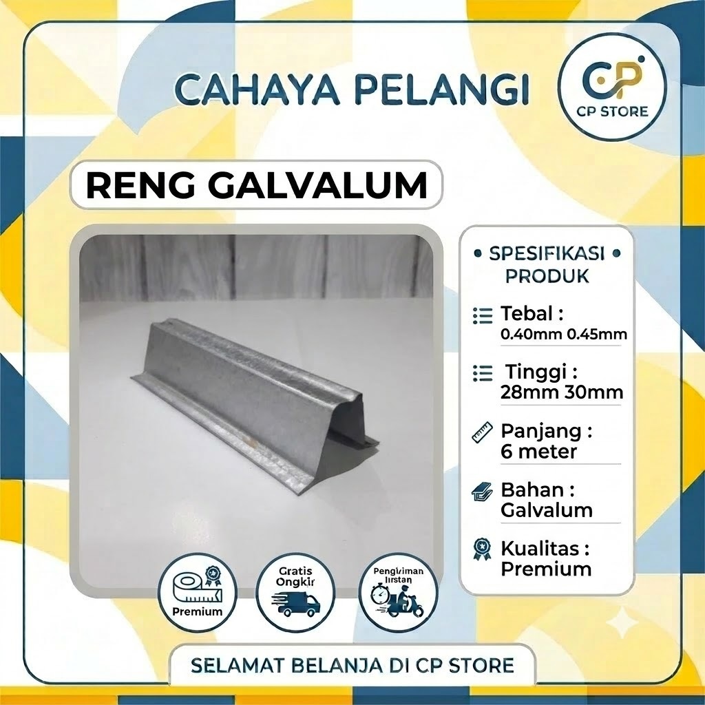 Reng Galvalum 0.35 0.40 0.45 mm Rangka Atap Baja Ringan