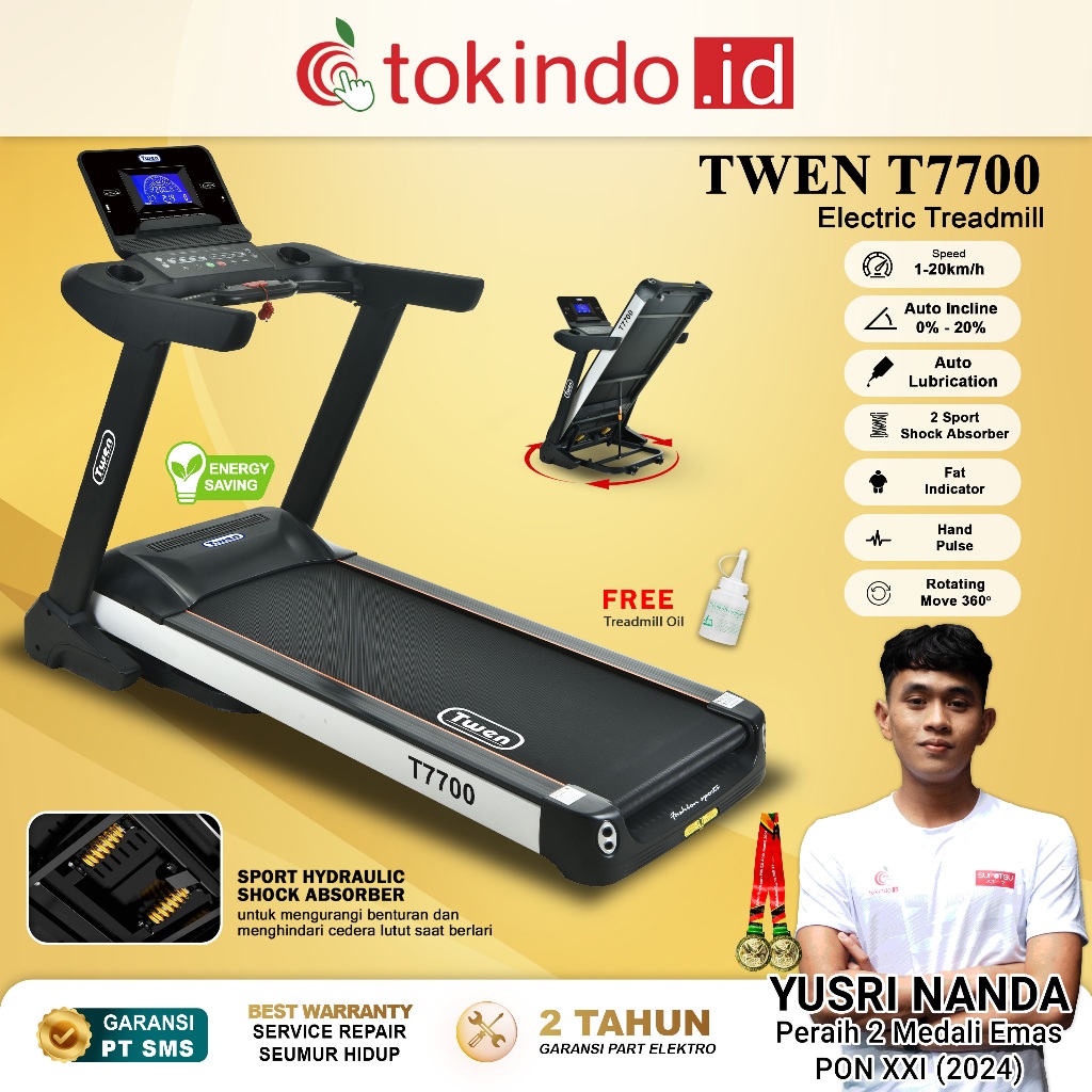 TWEN T7700 Treadmill Elektrik Treadmill Listrik Treadmill Multifungsi Treadmill Murah Treadmil