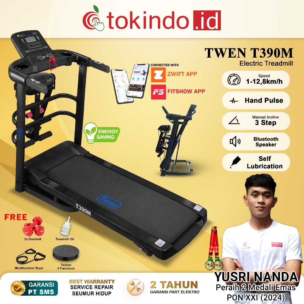 Treadmill Listrik Twen Model T390M / Treadmill Elektrik Terbaru