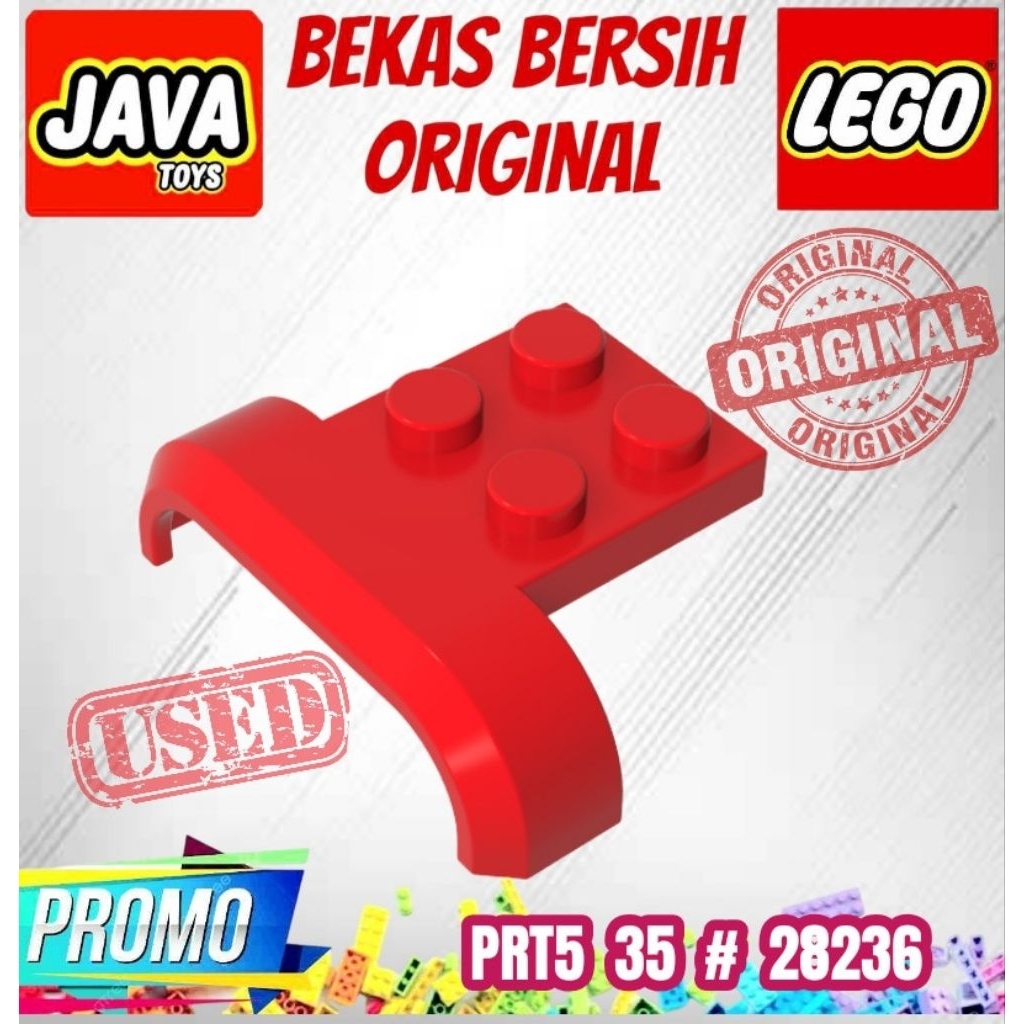LEGO PART ORI ( PRT5 35 # 28326 ) LEGO Mudguard 4 x 3 x 1 with Arch Curved Bekas Layak Pakai
