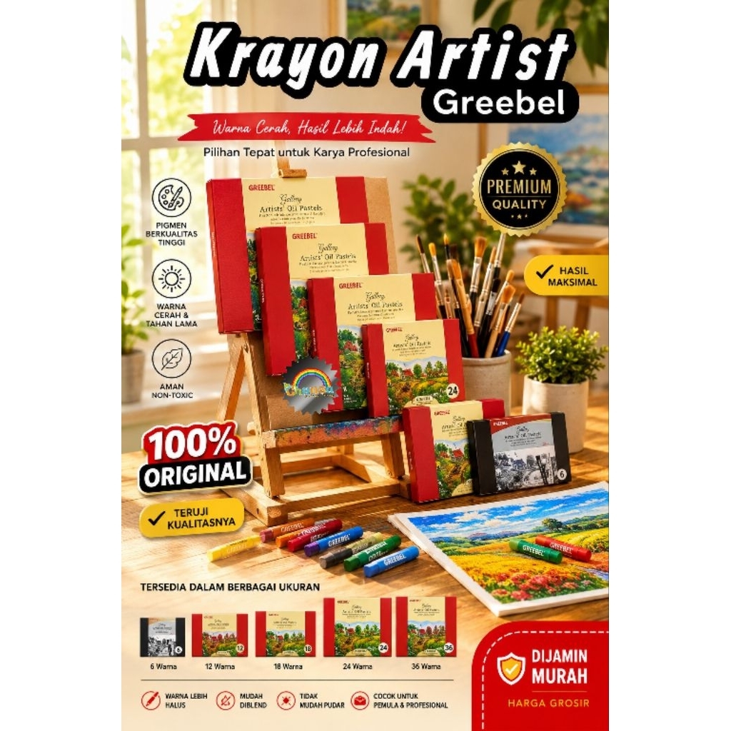 GREEBEL / Crayon Greebel Artist / Krayon ARTIST Oil Pastel / Crayon Greebel / Crayon Premium