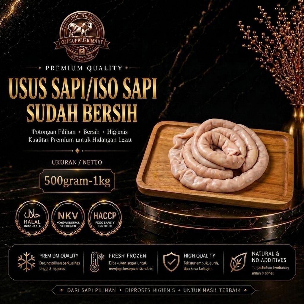 Jeroan Sapi/Usus Sapi Lokal Bersih Fresh 500g-1kg(HALAL)