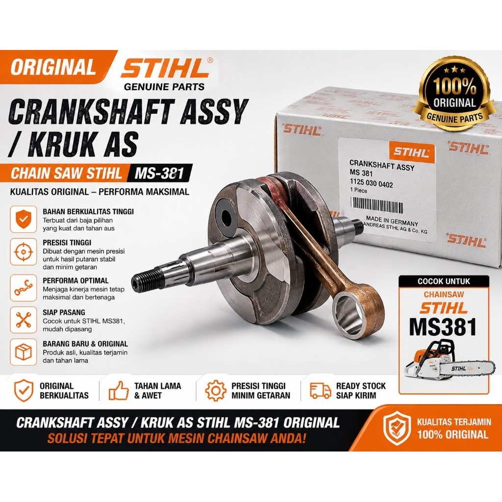 Crankshaft Assy / Kruk As Chainsaw STIHL MS381 Original | Kruk As Mesin Gergaji MS 381