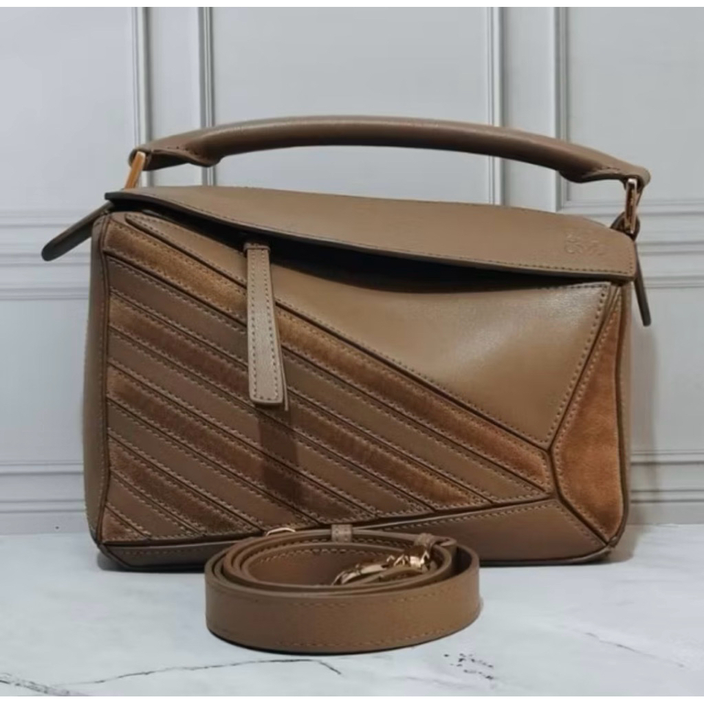 Preloved brown Loewe Puzzle bag