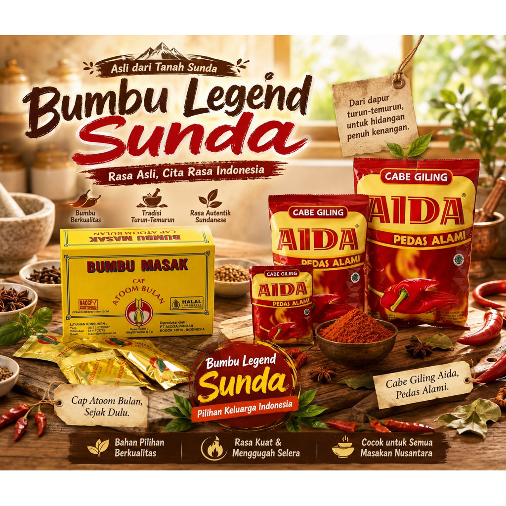 Bumbu Legend Sunda - Atom Bulan & Cabe Bubuk Aida