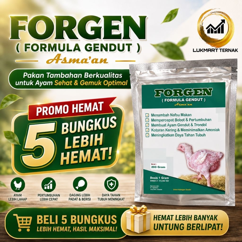 FORGEN Formula Gendut - Vitamin Ayam - Obat Ayam Broiler - Vitamin Penggemukan
