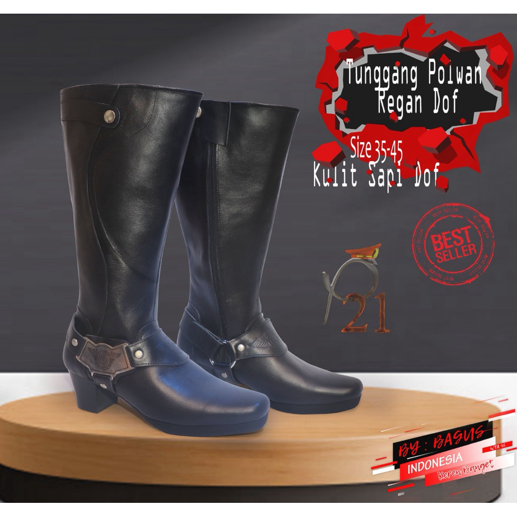 Sepatu P21-Sepatu tunggang polwan regan/sepatu tunggang dishub/sepatu tunggang