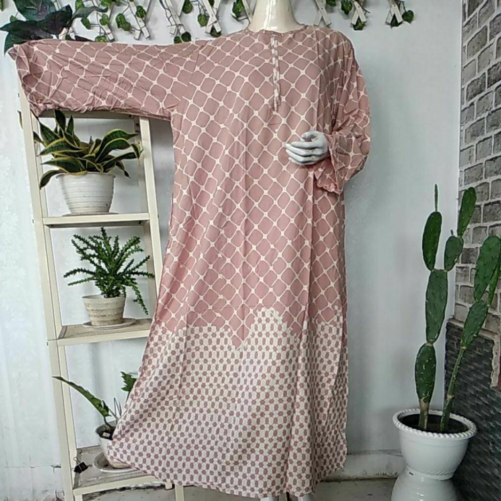 Daster Luza Ori 100% Batik Pekalongan (Ld134,Pb140) Longdress Super Jumbo Resleting