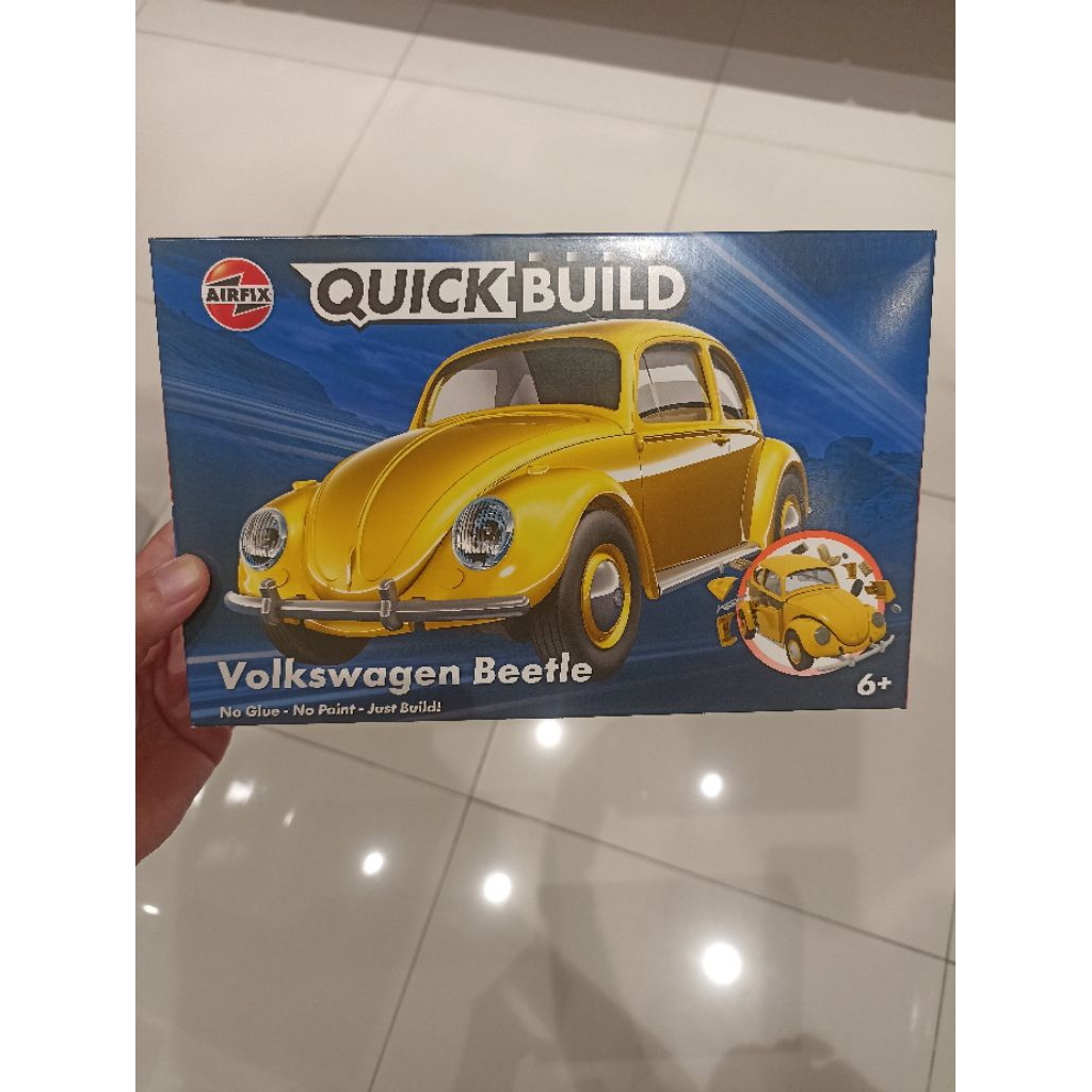 mainan bricks airfix quick build mobil Volkswagen VW beetle, jaguar mirip lego