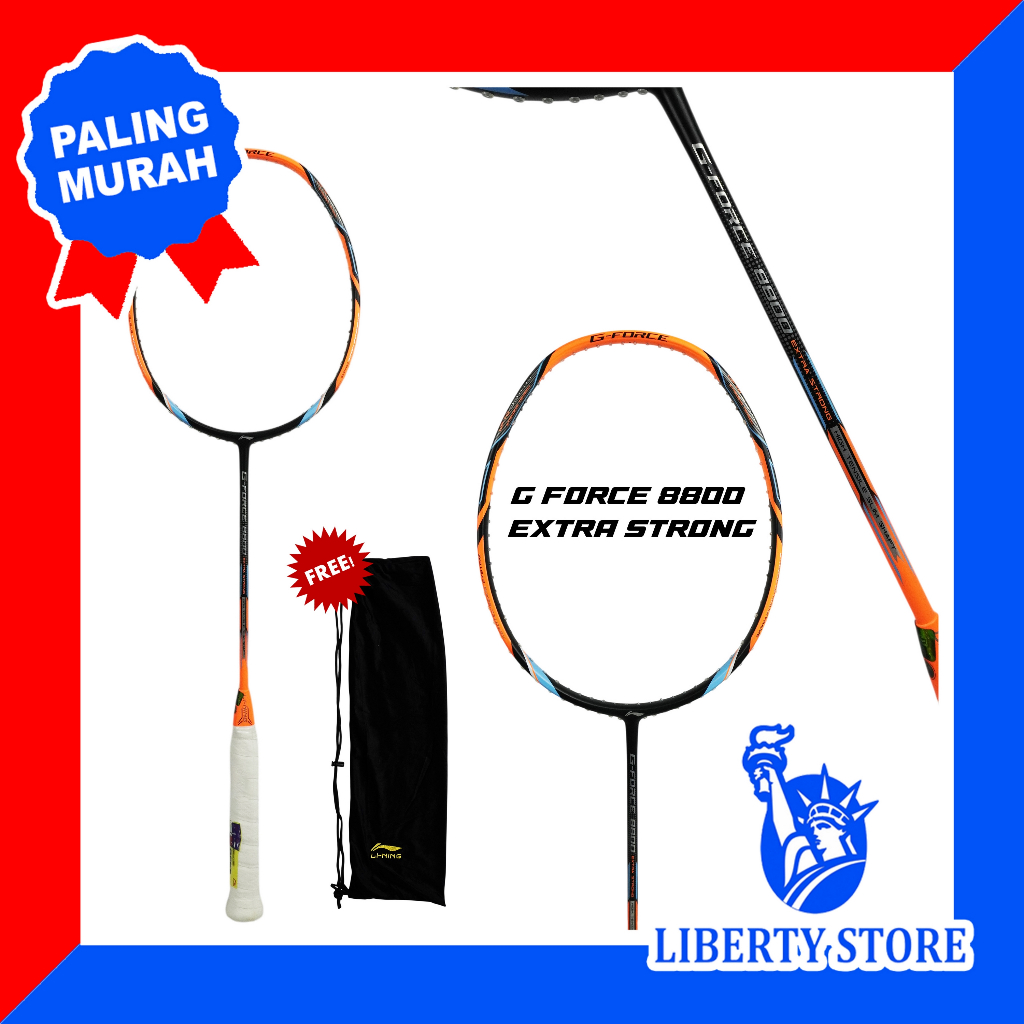 Raket Badminton ORIGINAL LINING G FORCE 8800 EXT. STRNG  + TAS