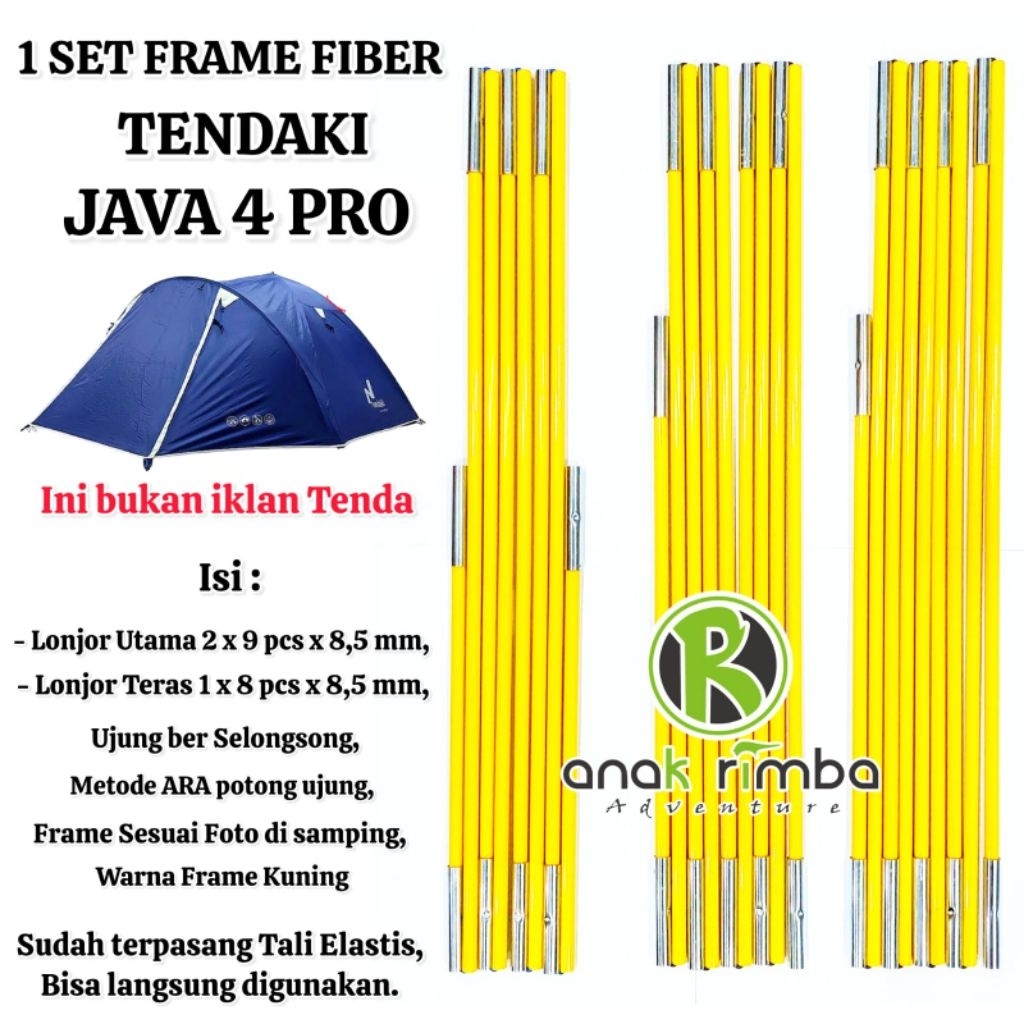 LONJOR FRAME FIBER JAVA 4 PRO TENDAKI TENDA DOME GREAT OUTDOOR