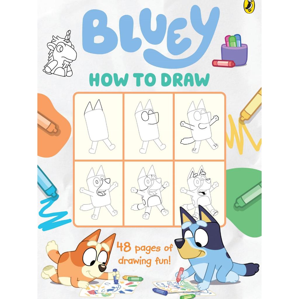 Bluey How to Draw Drawing Book Puffin 48 Halaman