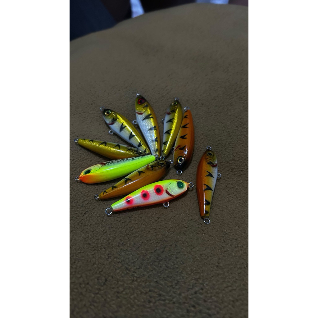 Lure flutter stick handmade umpan casting