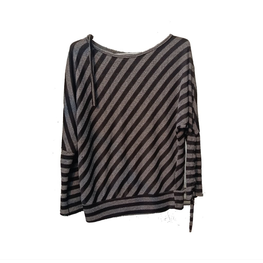 Pakaian wanita, Pakaian Rajut, Striped Batwing Sleeve Top, pakaian wanita