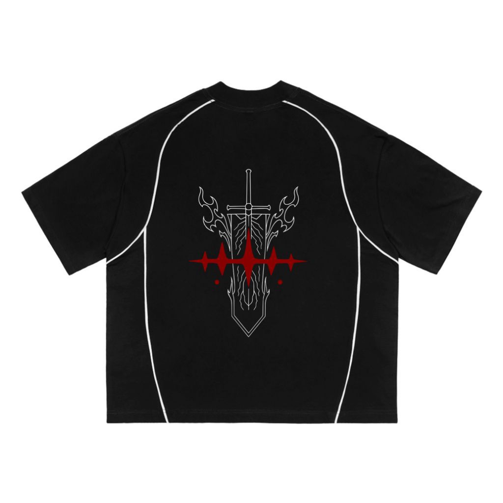 Kaos Boxy Oversize Asta Black Clover Inspired – Kaos Boxy Oversize Pecah Pola Cotton Combed 24s Pria