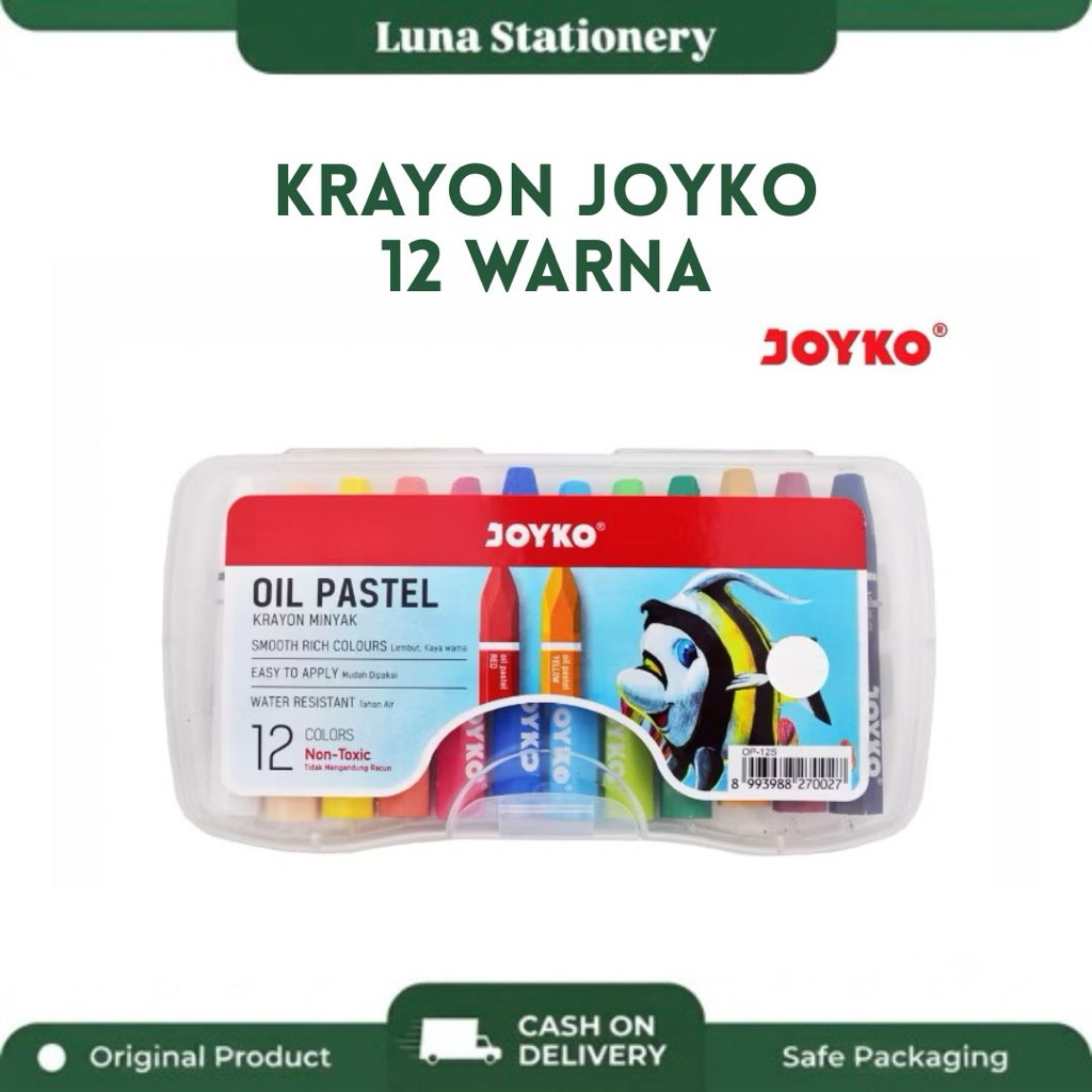 (SET) Crayon Joyko 12 Warna / Krayon Joyko 12 Warna / Krayon