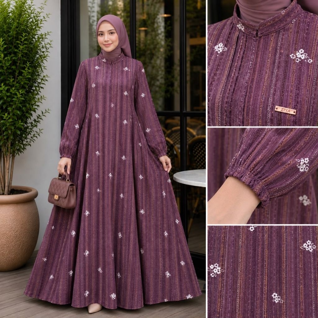 ALIRA DRESS By ZIYA DAILY FASHION ~ Gamis rayon premium motif terbaru