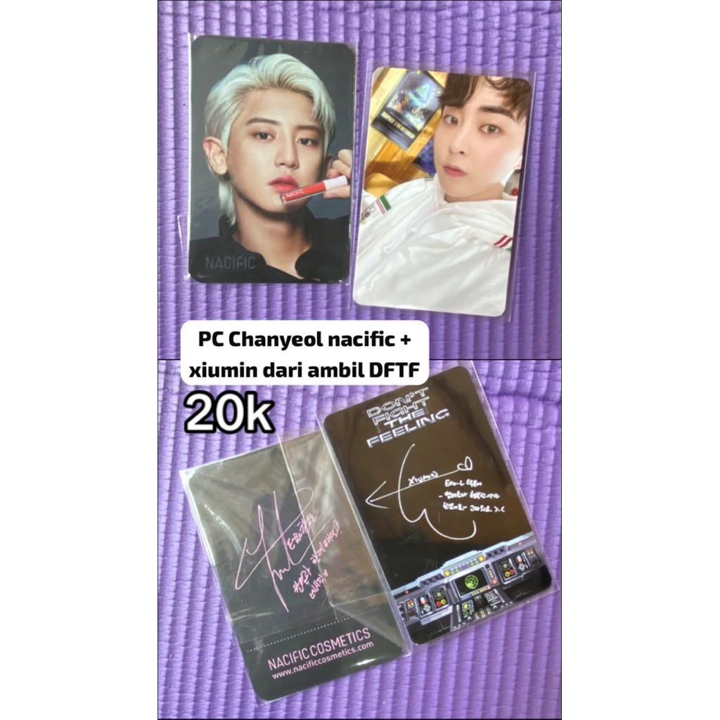 OFFICIAL PHOTOCARD EXO CHANYEOL NACIFIC XIUMIN DFTF