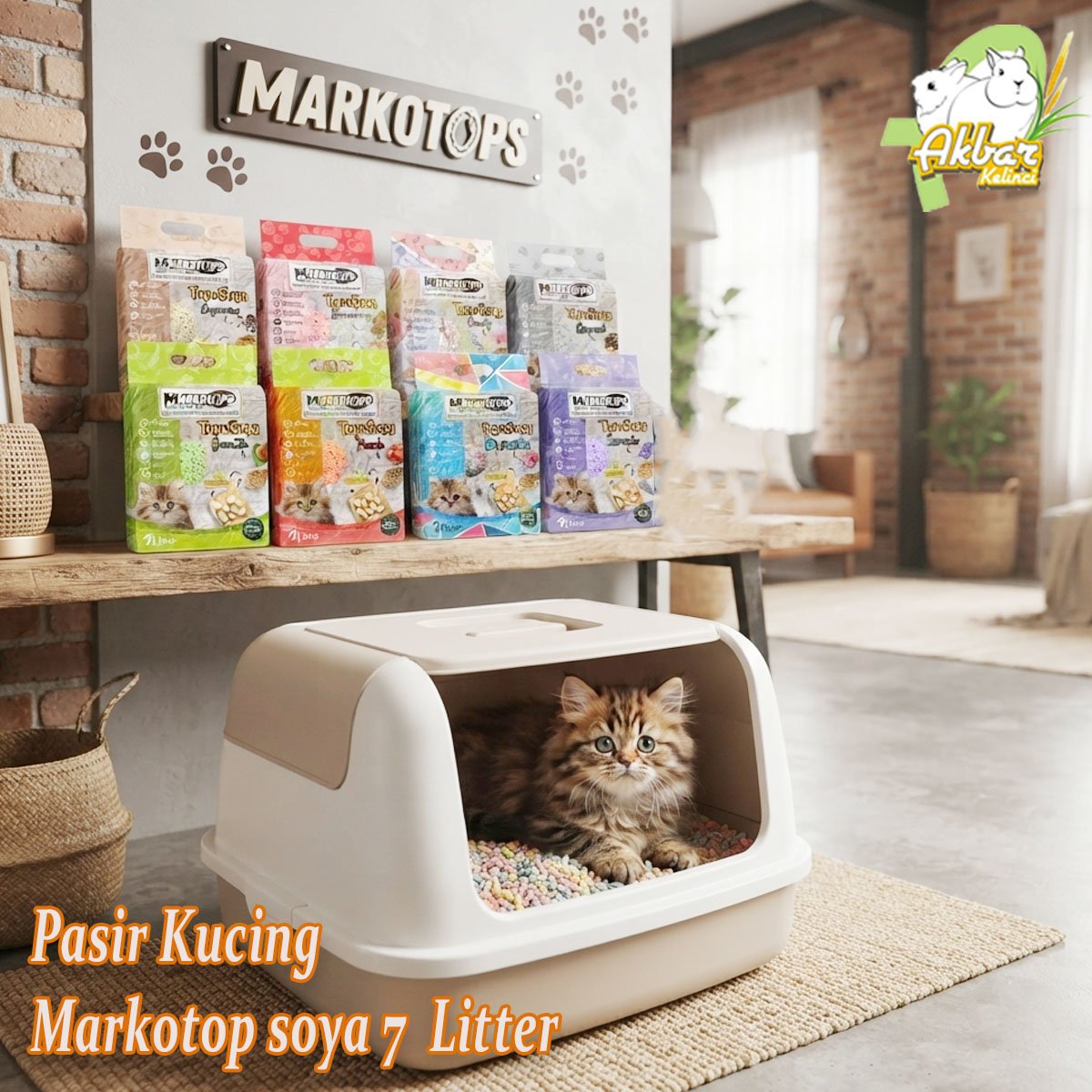 MARKOTOPSs Soya Tofu 7 Liter | Pasir Kucing Markotop Tofu Soya 7L Gumpal Wangi
